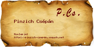 Pinzich Csépán névjegykártya